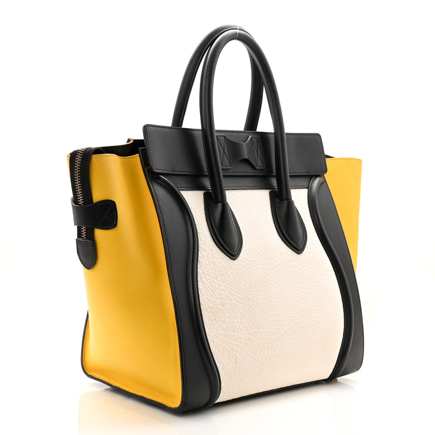 Elephant Calfskin Mini Tri-Color Luggage Optic White Yellow