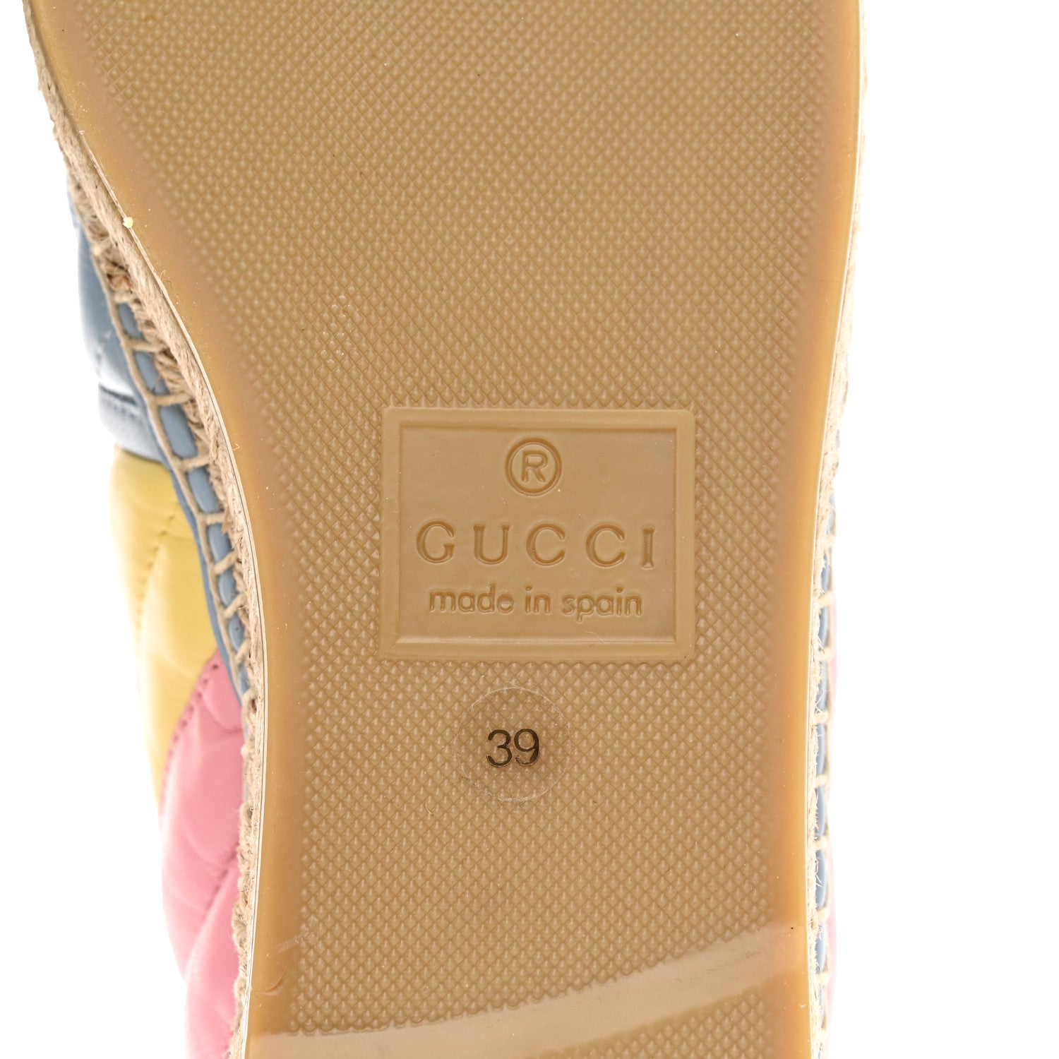 Gucci Nappa Matelasse Diagonal GG Marmont Espadrilles 39 Multicolor Pastel 8 of 9