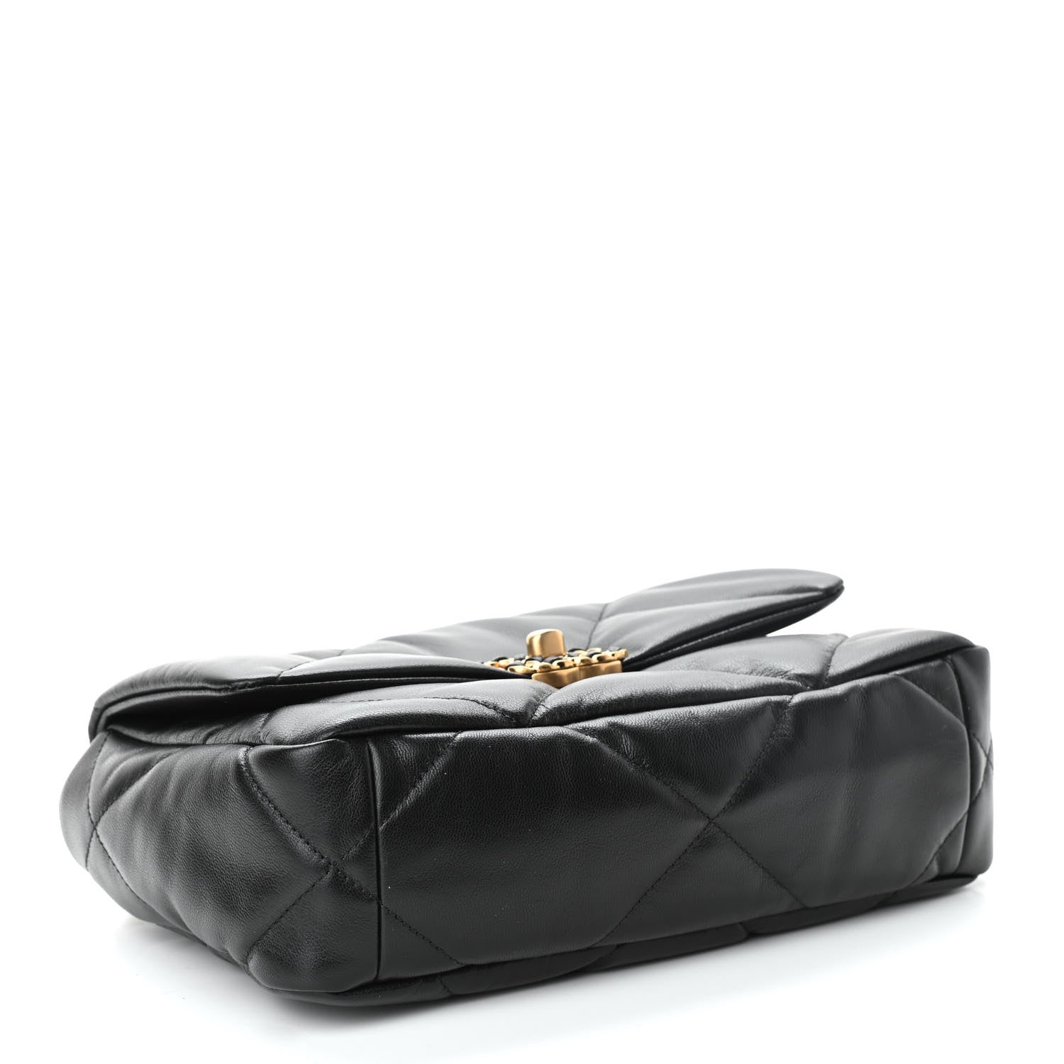 Chanel Shiny Goatskin Quilted Medium Chanel 19 Flap Black 4 of 9
