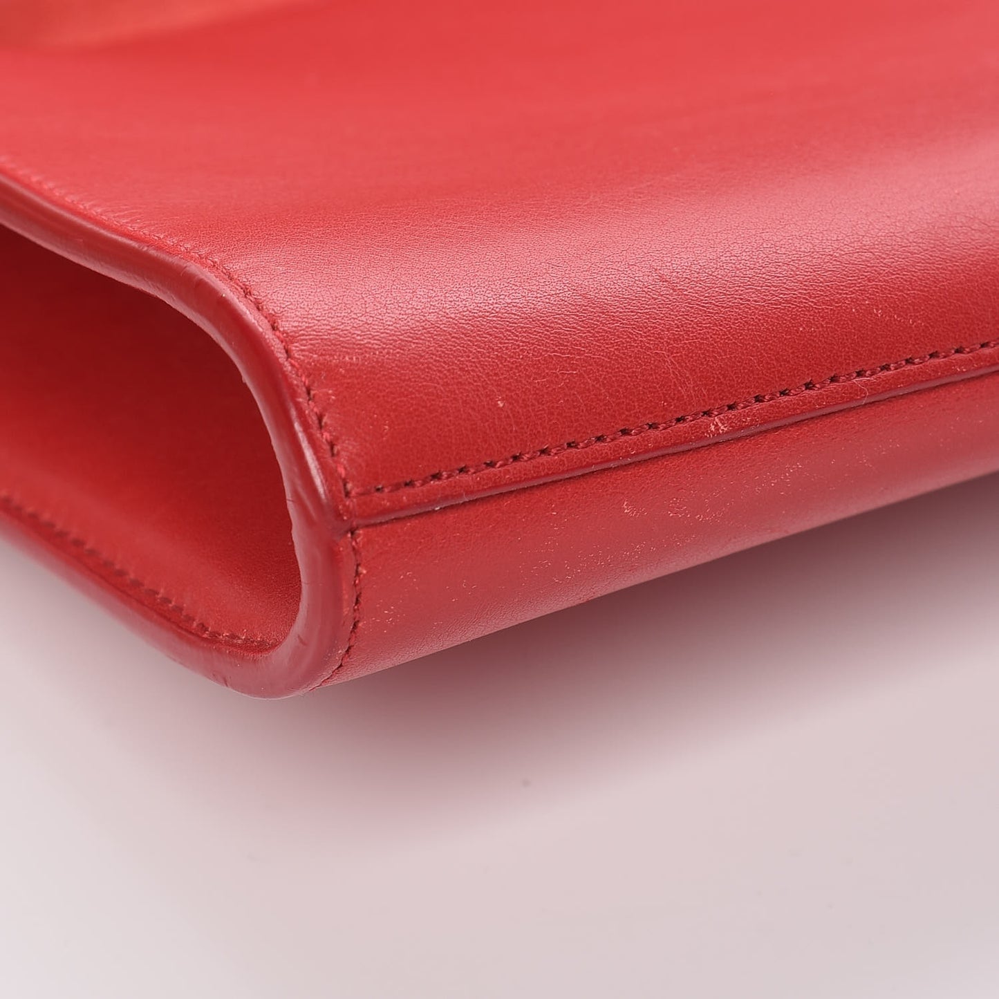 Calfskin Classic Y Ligne Clutch Red
