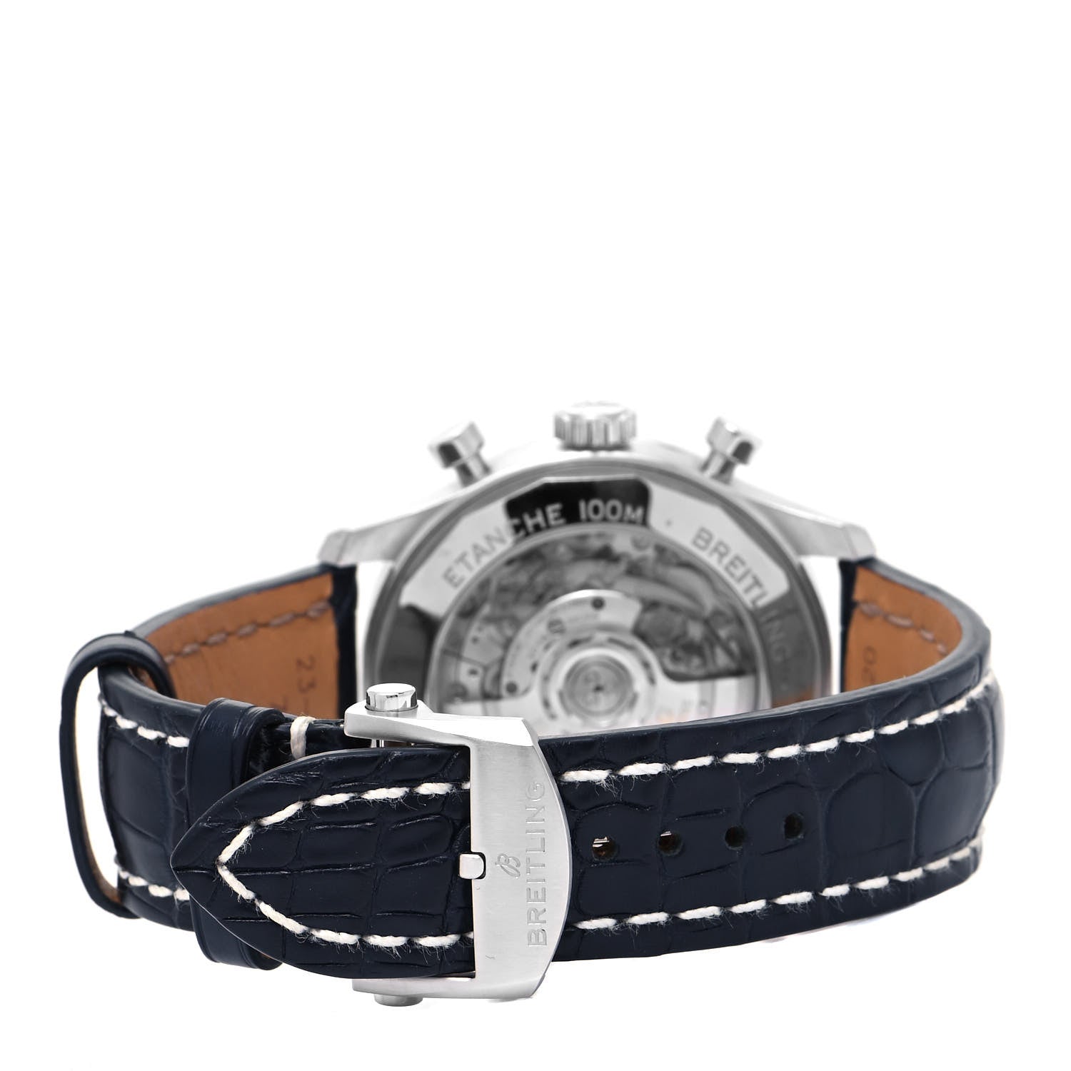 Breitling Stainless Steel Alligator 43mm Aviator 8 B01 Chronograph Automatic Watch Blue AB0119 3 of 5