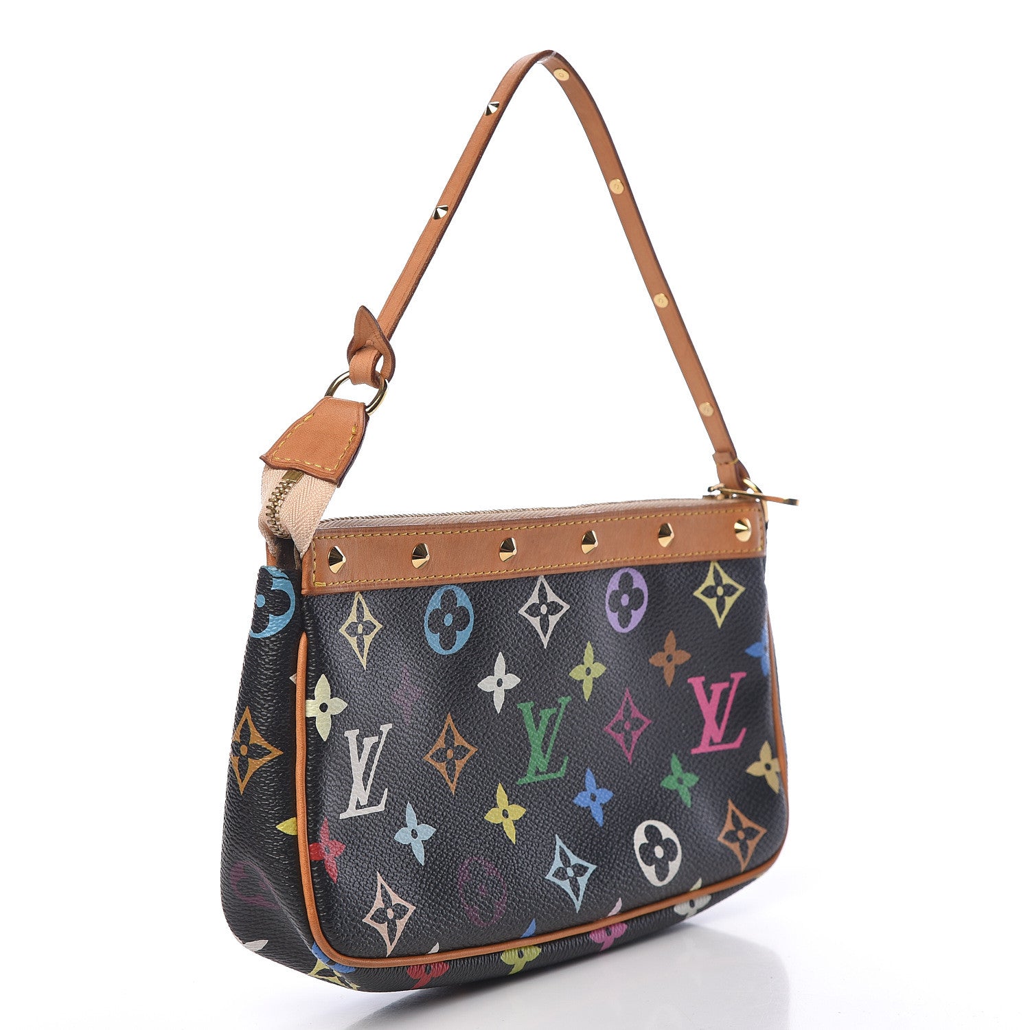 Louis Vuitton Monogram Multicolor Pochette Accessories Black 3 of 10