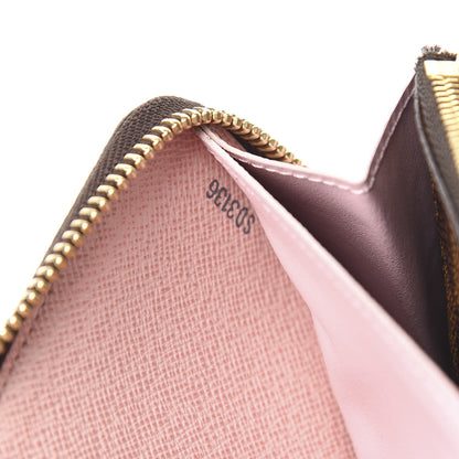 Louis Vuitton Damier Ebene Clemence Wallet Rose Ballerine 7 of 7