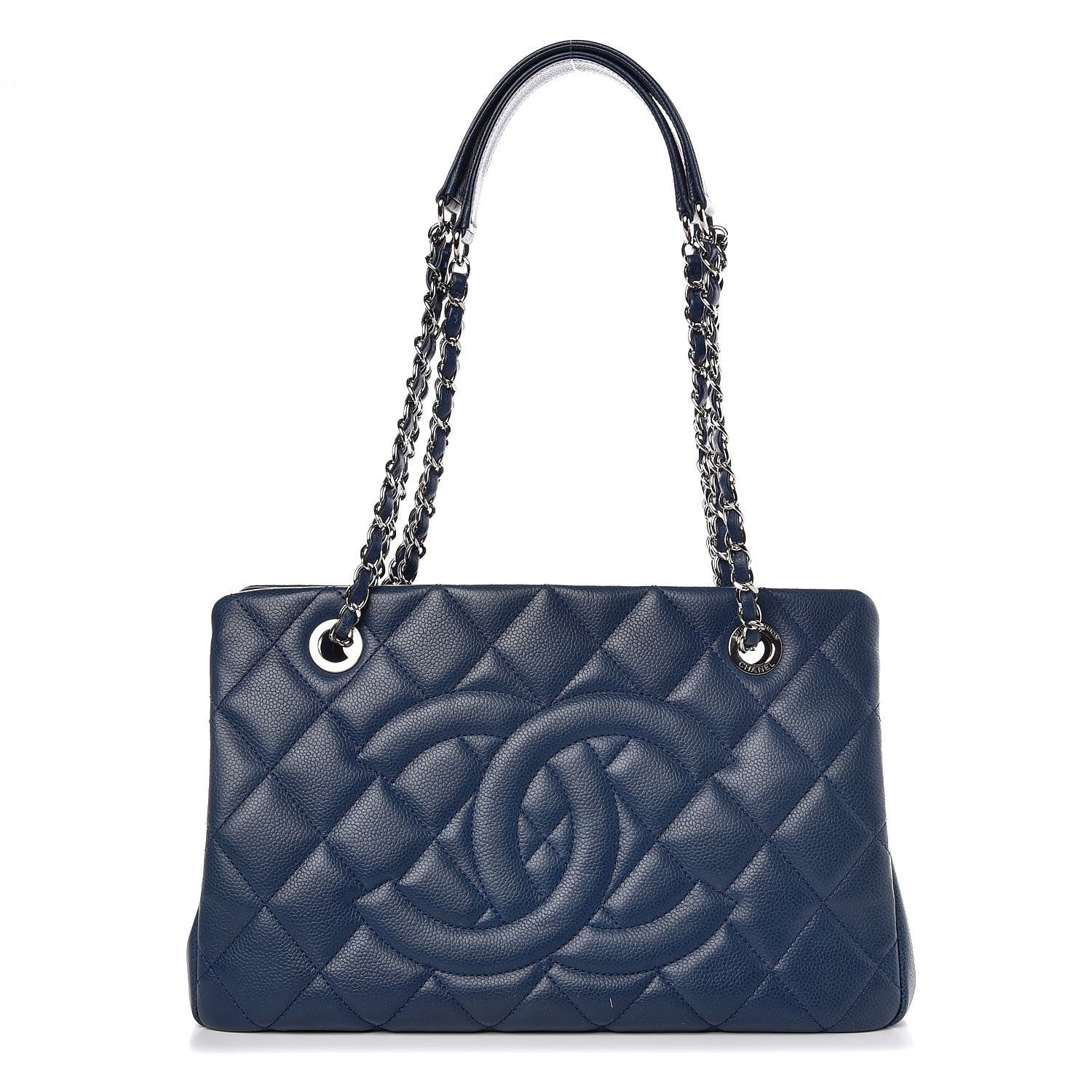 Chanel Caviar Quilted Timeless CC Tote Dark Navy Blue 1 of 8