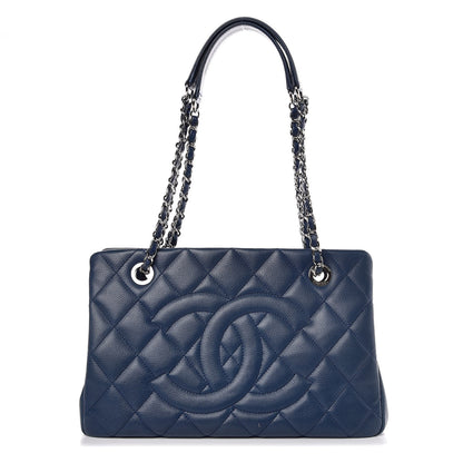 Chanel Caviar Quilted Timeless CC Tote Dark Navy Blue 1 of 8