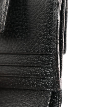 Gucci Monogram Textured Calfskin Metal Bar French Flap Wallet Black 9 of 10