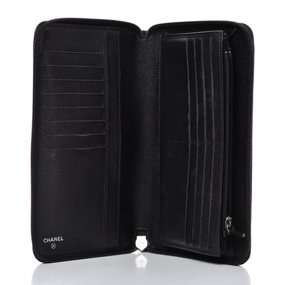 Chanel Caviar Large Sevruga Zip Around Organizer Wallet Black 5 of 14