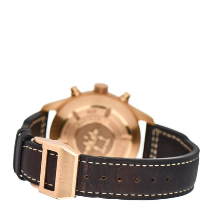 IWC 18K Rose Gold Calfskin 43mm Pilot Chronograph Saint Exupery Automatic Watch Brown IW387805 3 of 4