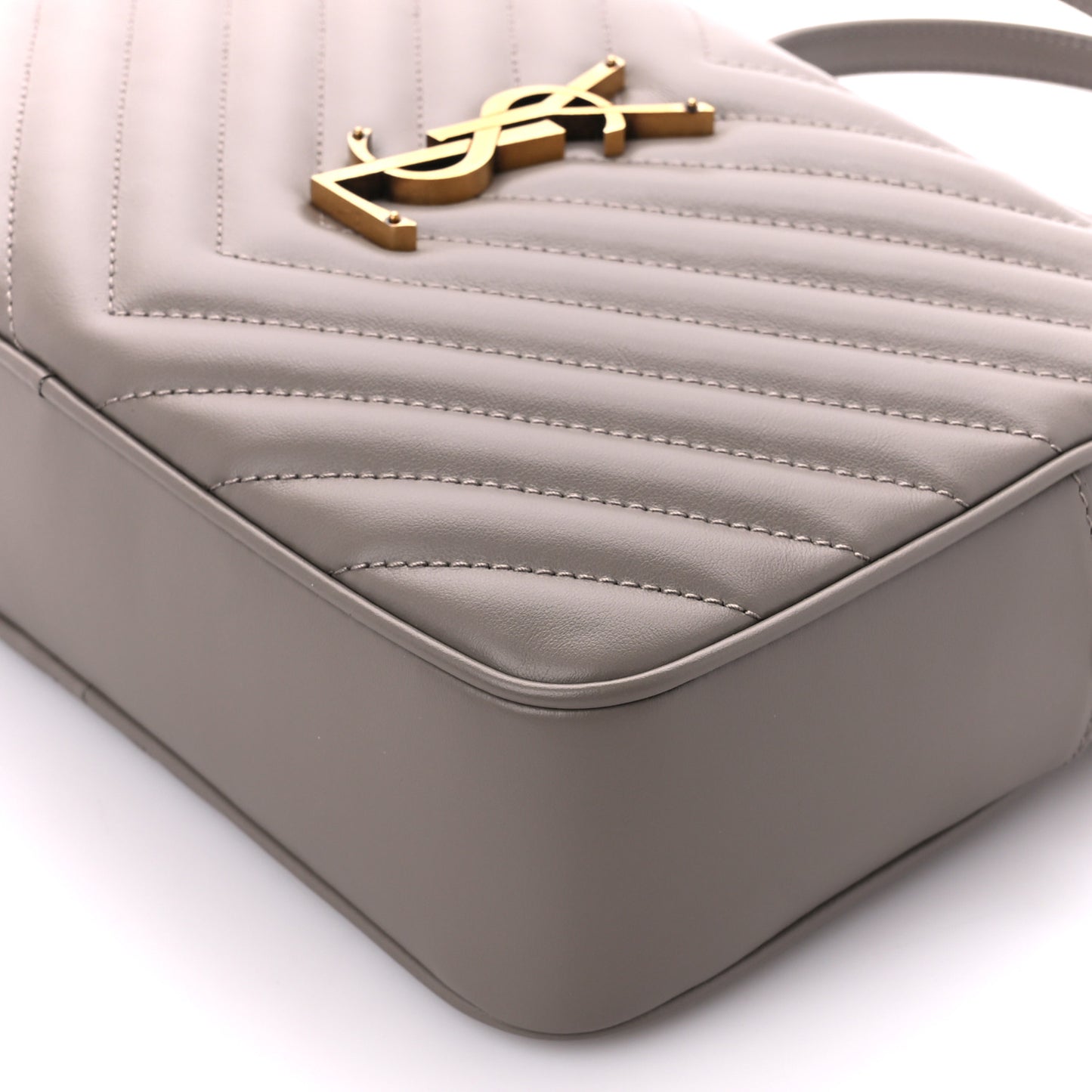 Calfskin Matelasse Monogram Lou Camera Bag Greyish Brown