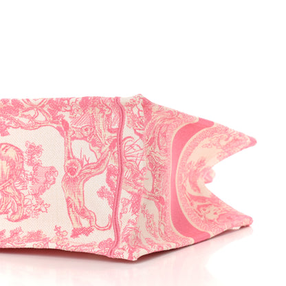 Christian Dior Canvas Embroidered Medium Dioriviera Toile De Jouy Book Tote Peony Pink 10 of 10
