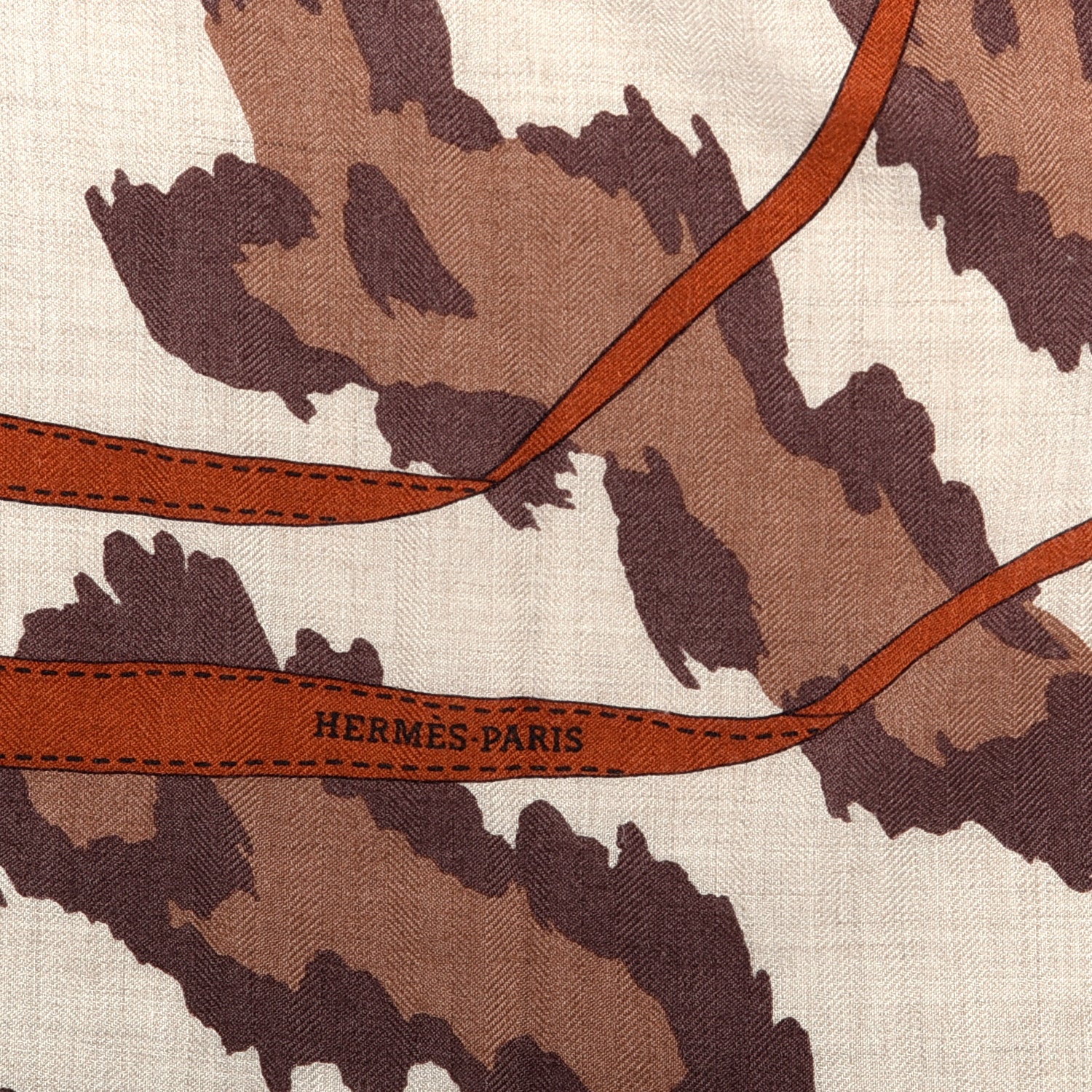 Hermes Cashmere Silk Monsieur et Madame Shawl 140 Bleu Royal Black Naturel 2 of 3