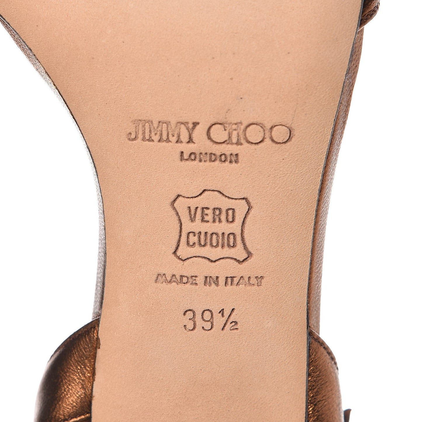 Metallic Calfskin India Sandals 39.5 Bronze