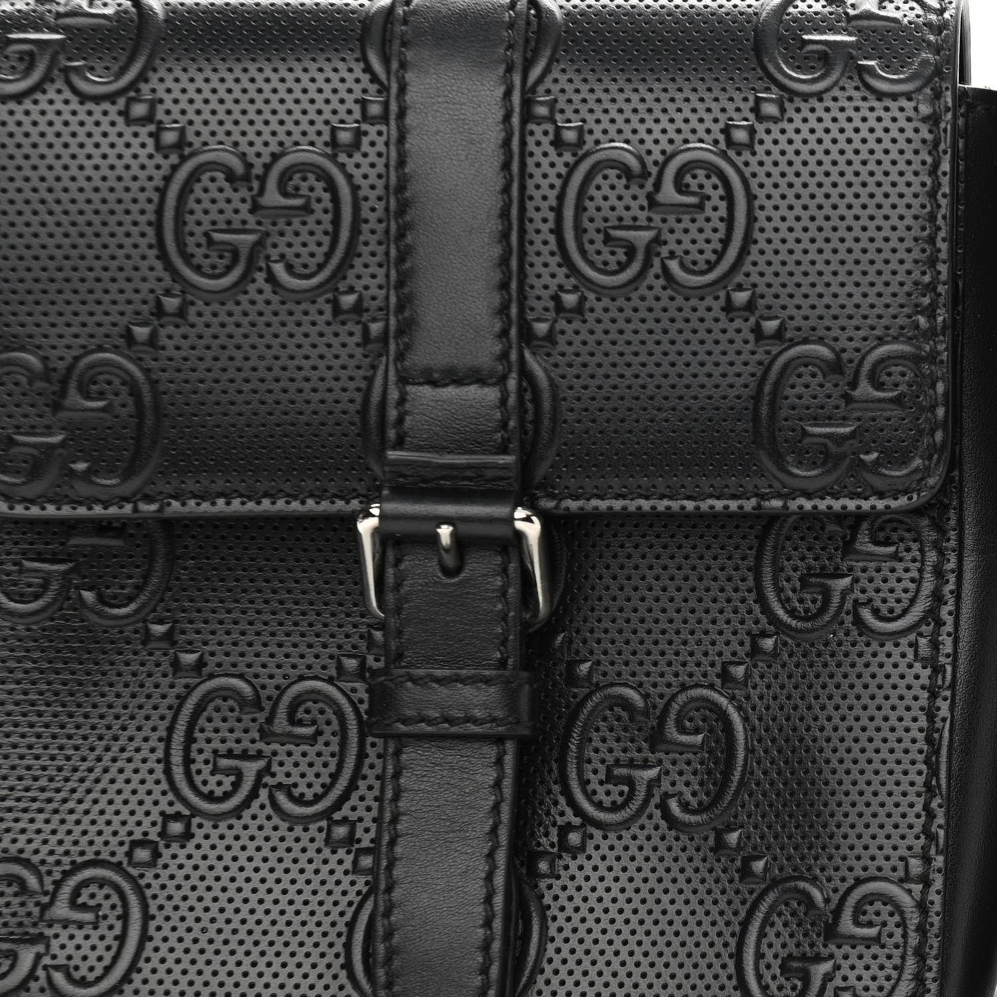 Calfskin GG Tennis Embossed 2 Detachable Pouch Belt Bag Black