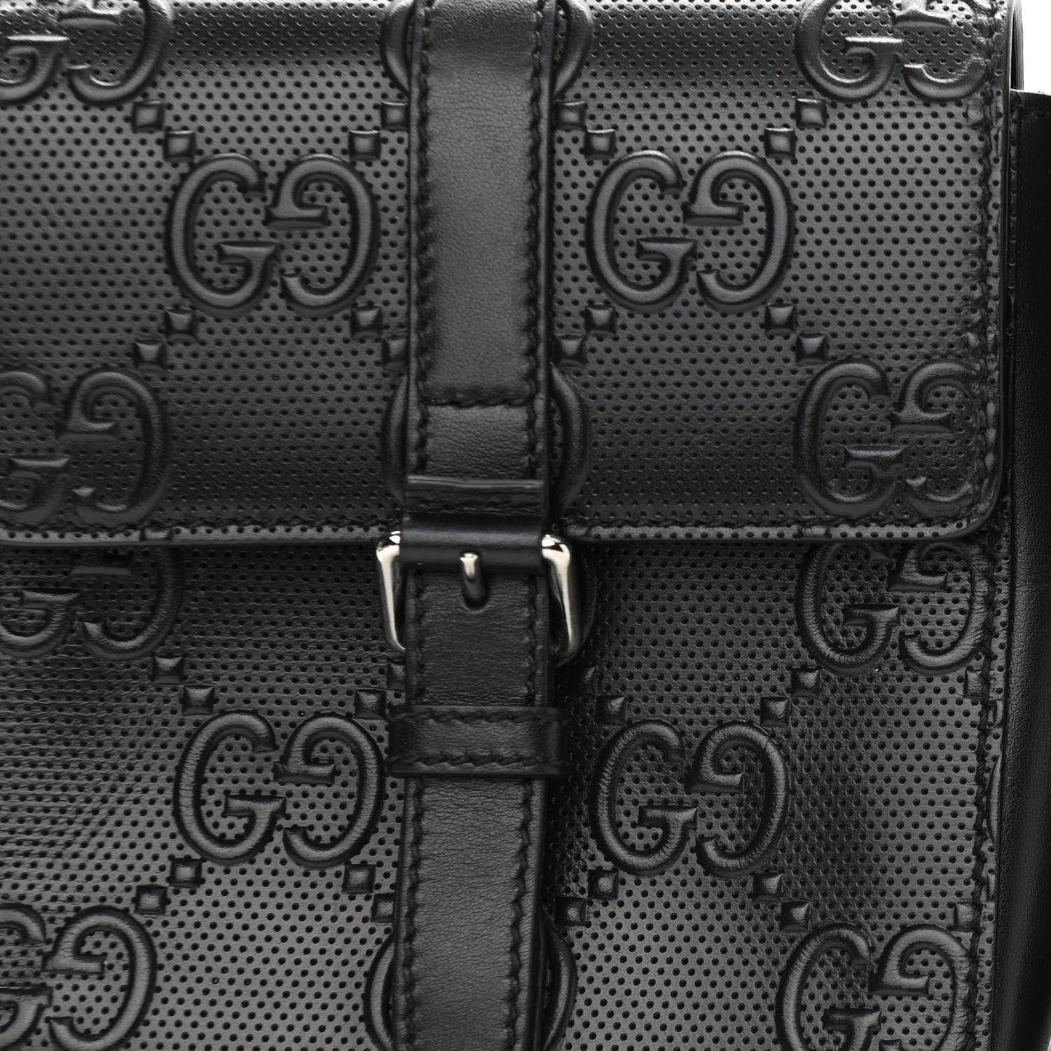 Gucci Calfskin GG Tennis Embossed 2 Detachable Pouch Belt Bag Black 9 of 11