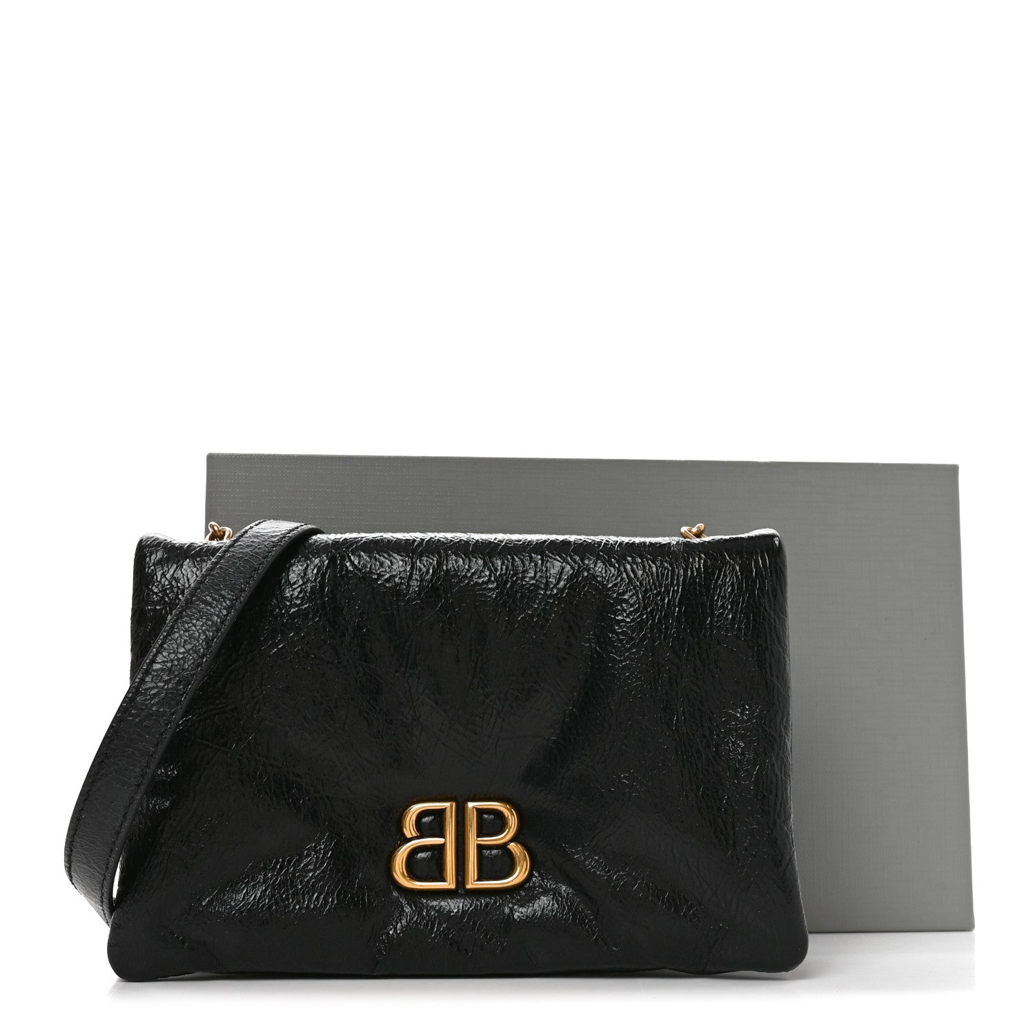 Balenciaga Arena Calfskin Puffy Monaco Chain Shoulder Bag  Black 10 of 10
