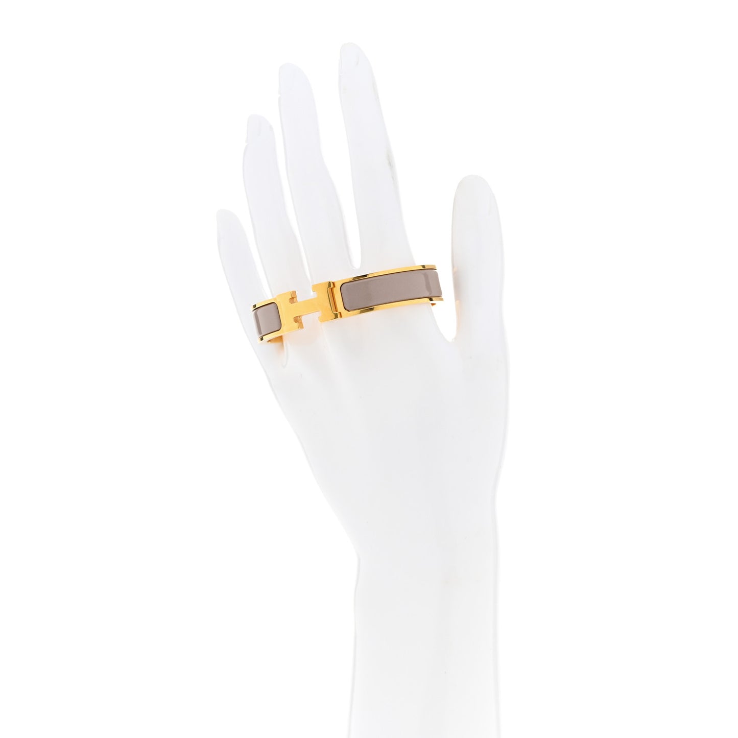 Enamel Narrow Clic Clac H Bracelet PM Marron Glace