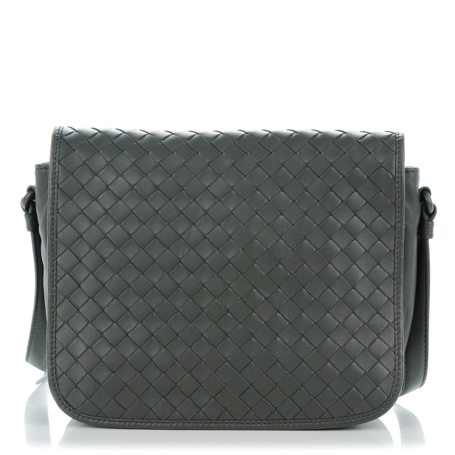 Bottega Veneta Nappa Intrecciato Small Flap Crossbody Grey 1 of 7