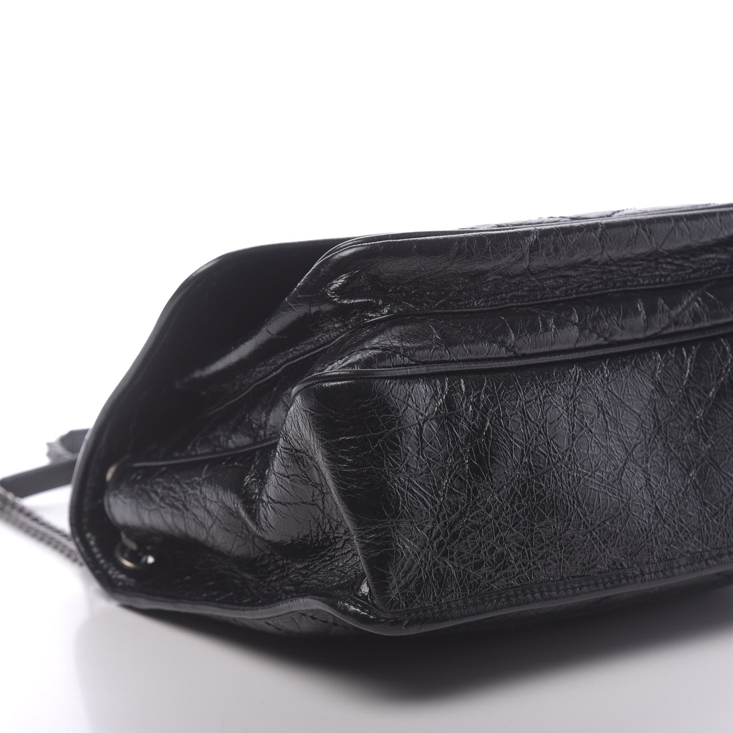 Saint Laurent Crinkled Calfskin Matelasse Monogram Large Niki Chain Satchel Black 8 of 9