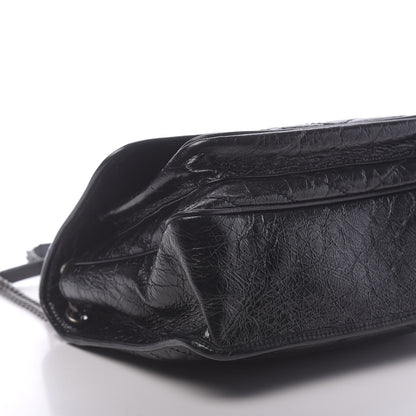 Saint Laurent Crinkled Calfskin Matelasse Monogram Large Niki Chain Satchel Black 8 of 9
