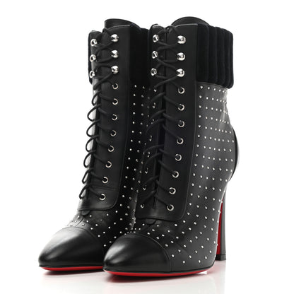 Christian Louboutin Calfskin Studded Dakita Booties 37.5 Black 3 of 8