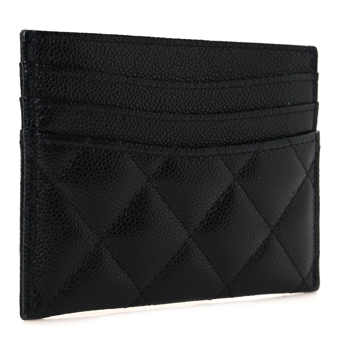 Caviar Quilted Multi Card Holder Black