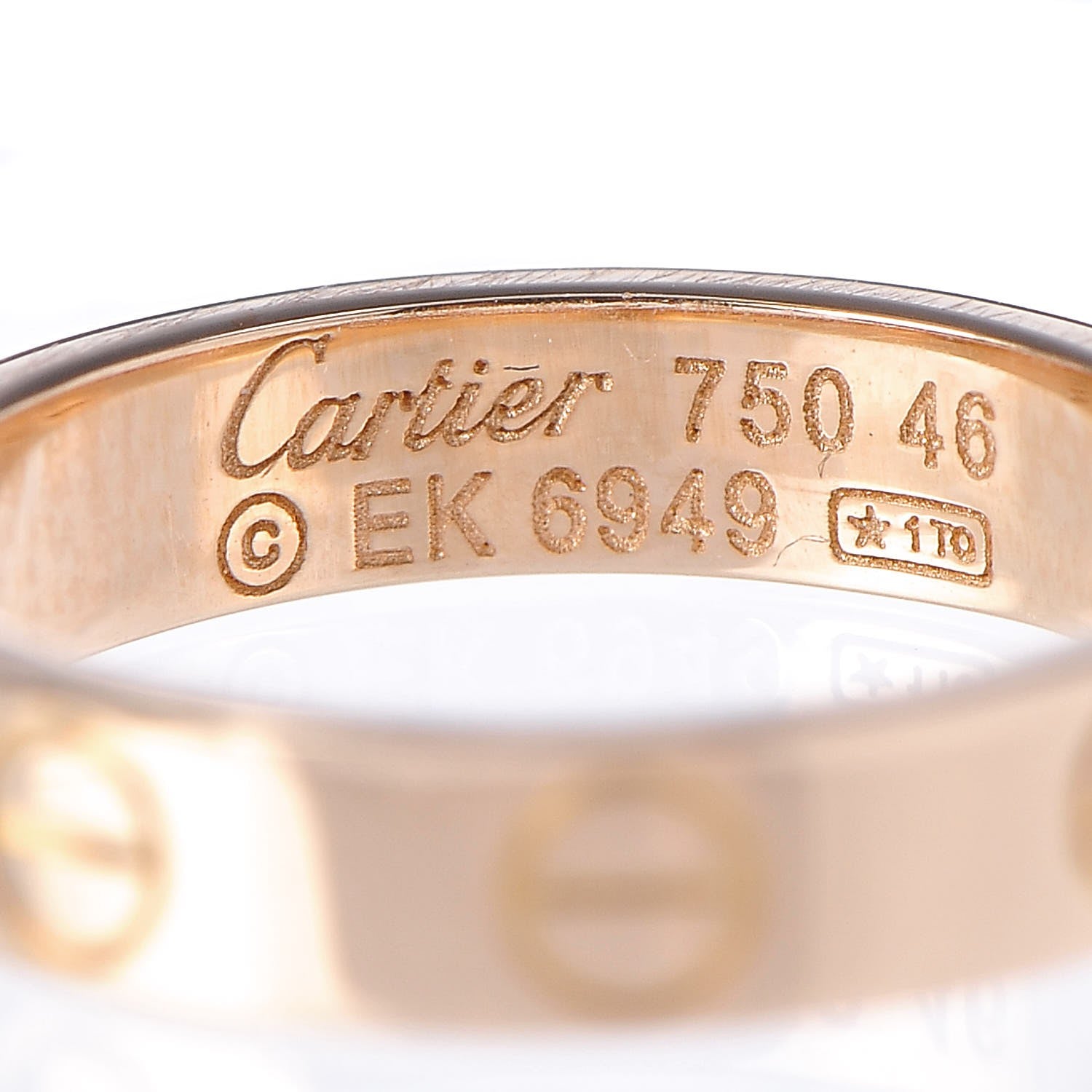 Cartier 18K Pink Gold 4mm LOVE Wedding Band Ring 46 3.75 3 of 3