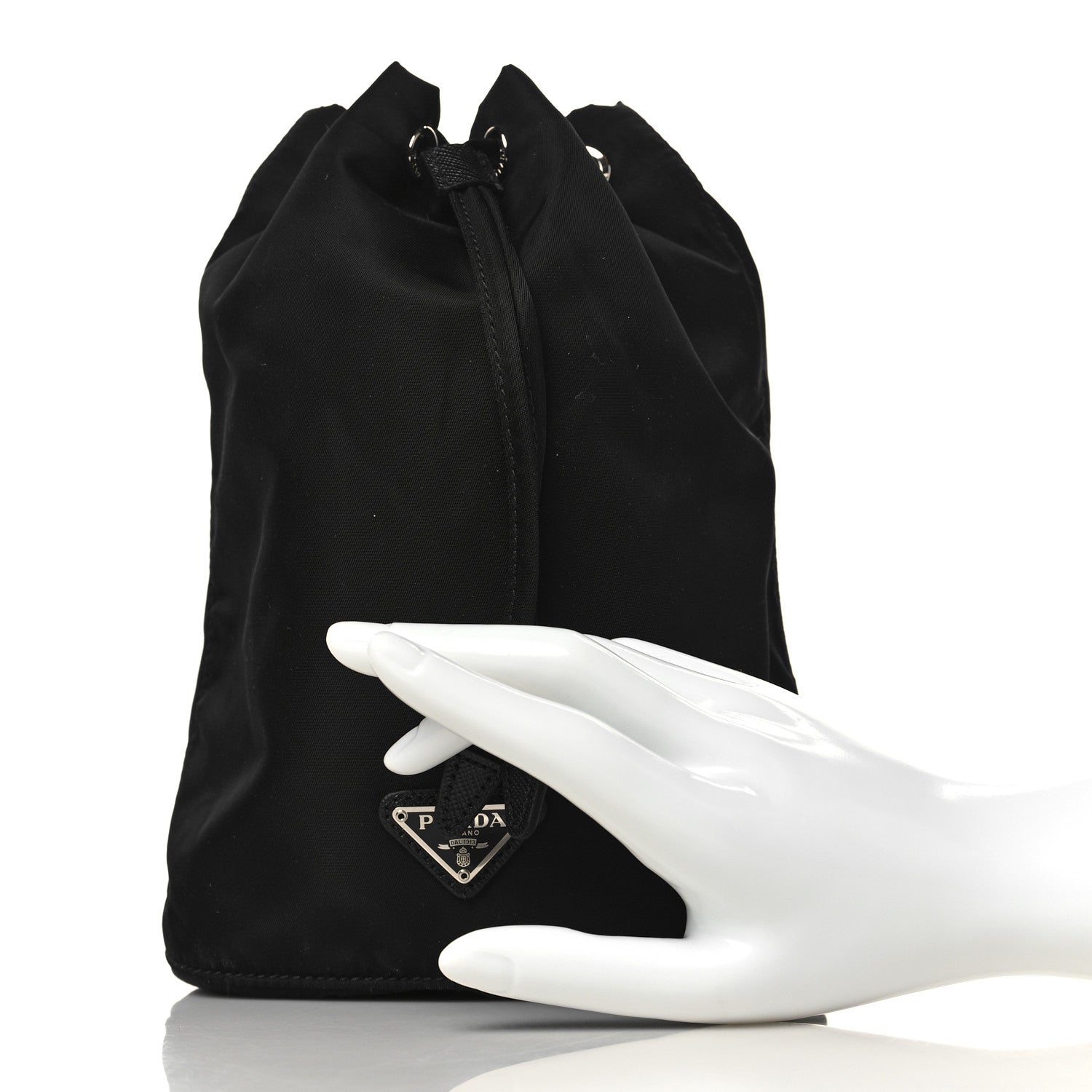 Prada Nylon Vela Drawstring Pouch Black 2 of 9