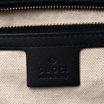 Gucci Monogram Selleria Calfskin Vintage Web Medium Boston Beige Blue 5 of 11