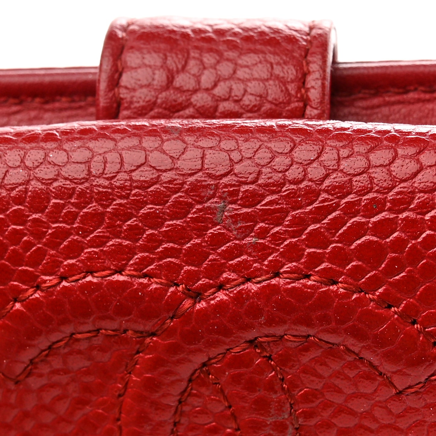 Caviar Timeless CC Compact Flap Wallet Dark Red