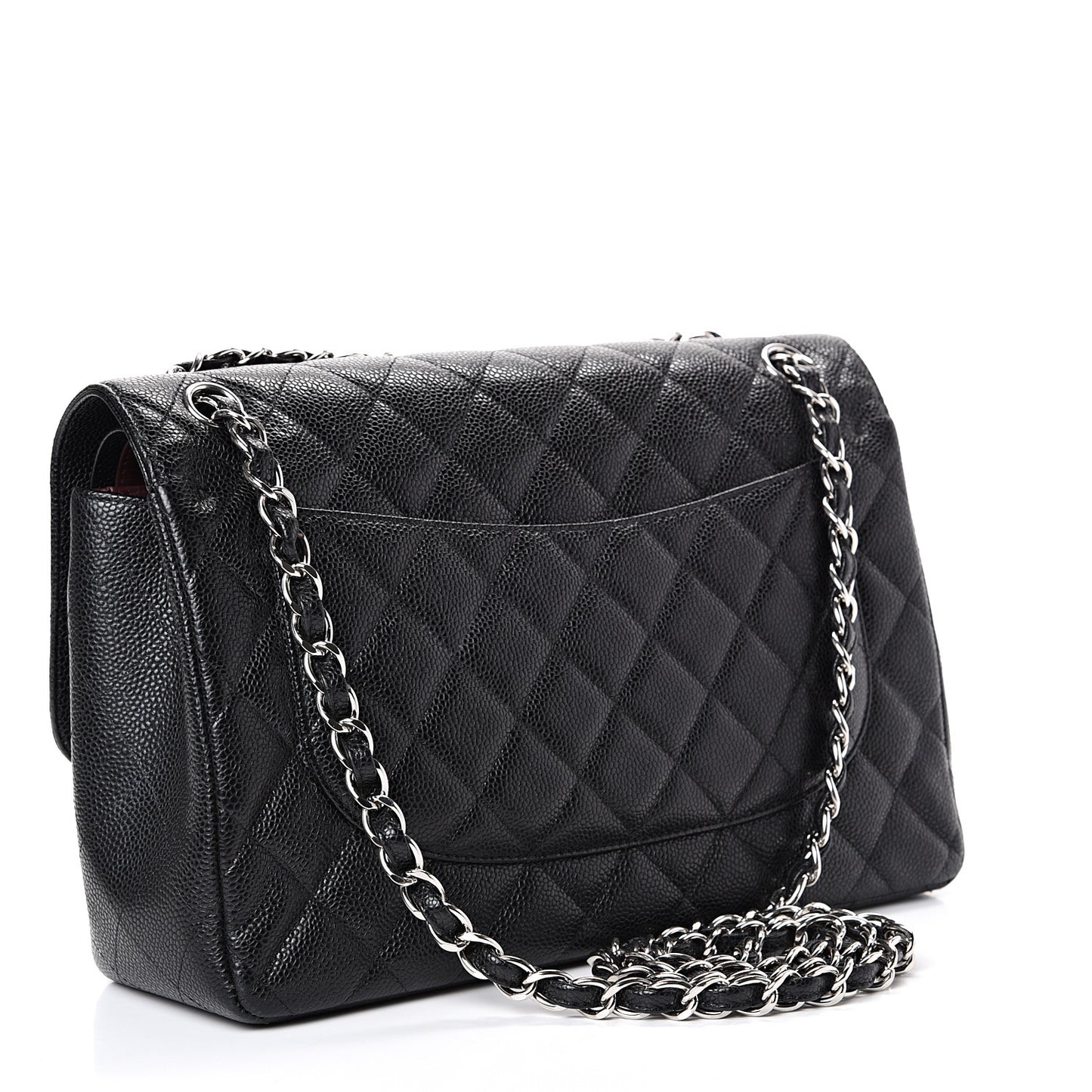 Caviar Quilted Jumbo Double Flap Black