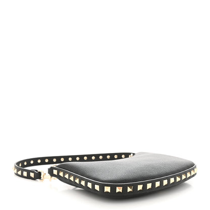 Valentino Garavani Grainy Calfskin Mini Rockstud Hobo Black 4 of 9