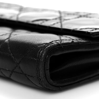 Christian Dior Patent Lambskin Cannage Lady Dior Rendezvous Wallet On Chain Black 9 of 11
