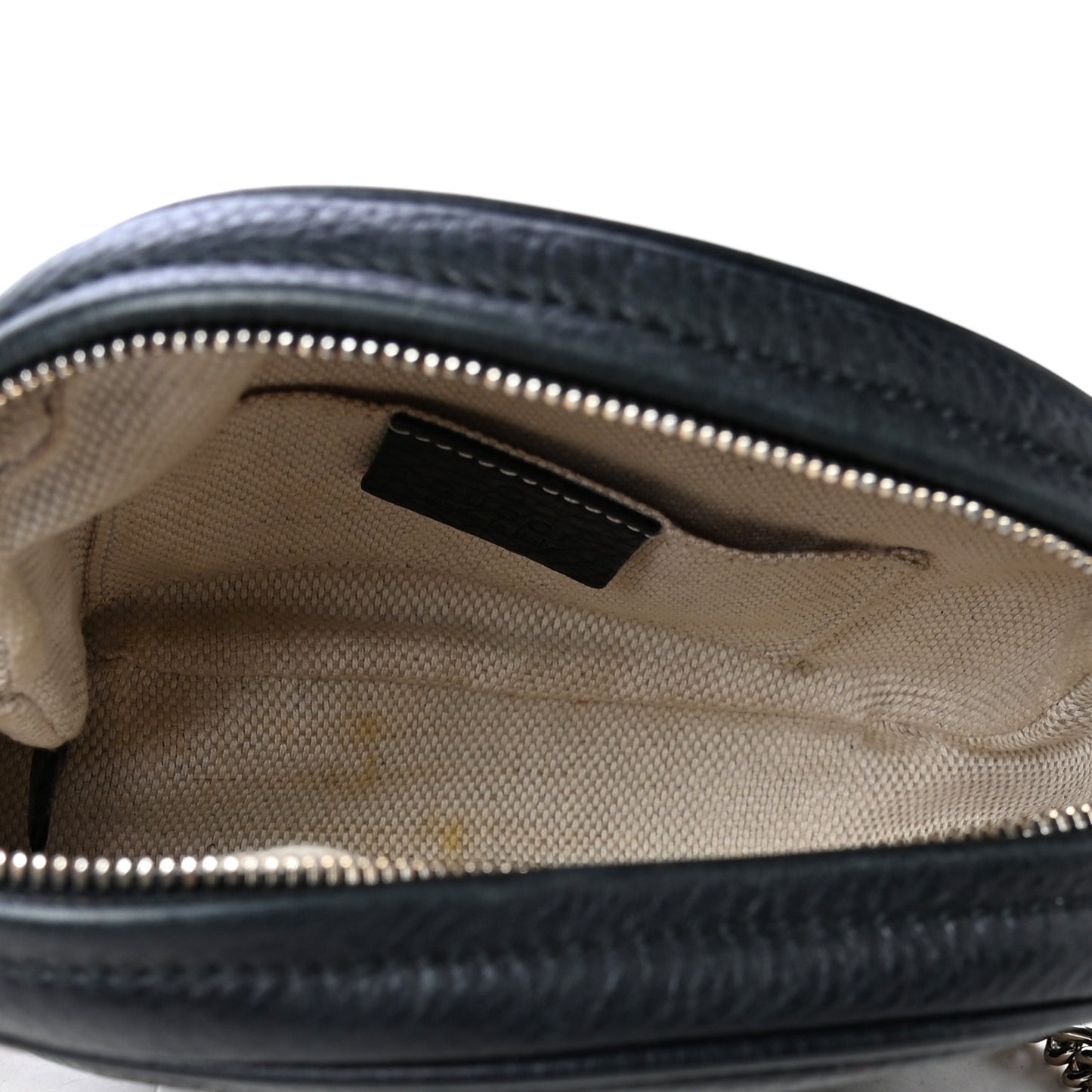 Pebbled Calfskin Mini Soho Chain Bag Black