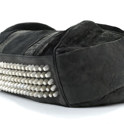 Alexander Wang Pebbled Lambskin Pony Hair Rocco Duffle Black Silver Hardware 7 of 12