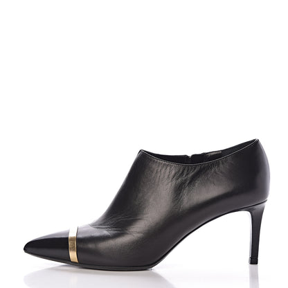 Saint Laurent Nappa Cap Toe Ankle Boots 39 Black 1 of 13