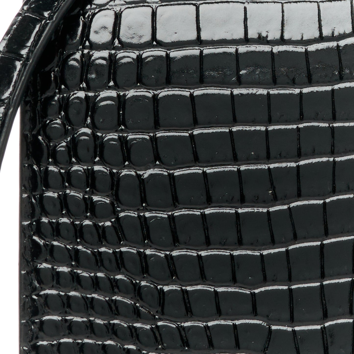Calfskin Crocodile Embossed Kate Monogram Tassel Chain Wallet Black