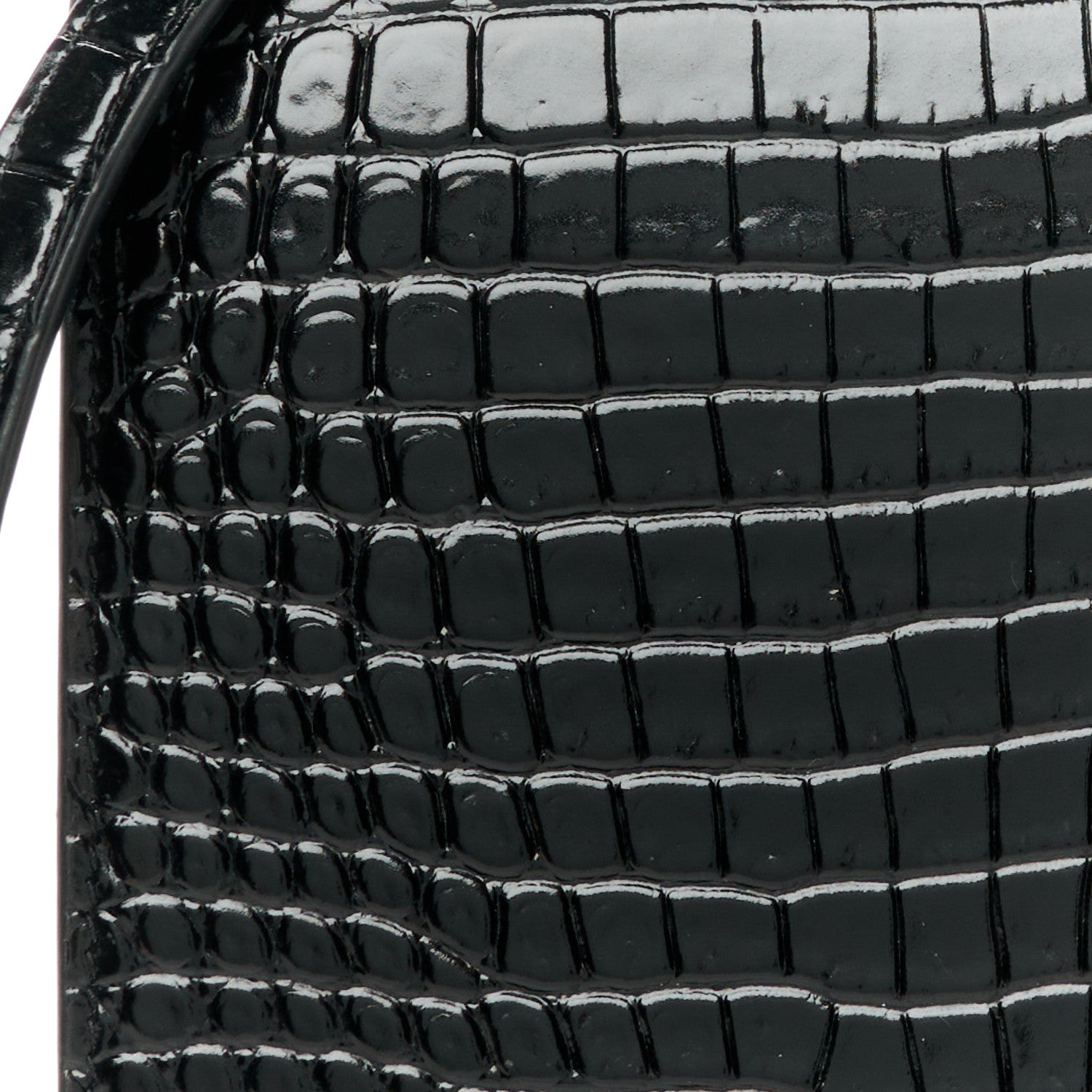 Saint Laurent Calfskin Crocodile Embossed Kate Monogram Tassel Chain Wallet Black 7 of 9
