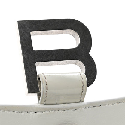 Balenciaga Shiny Calfskin Crocodile Embossed Hourglass Top Handle Bag XS White 11 of 13