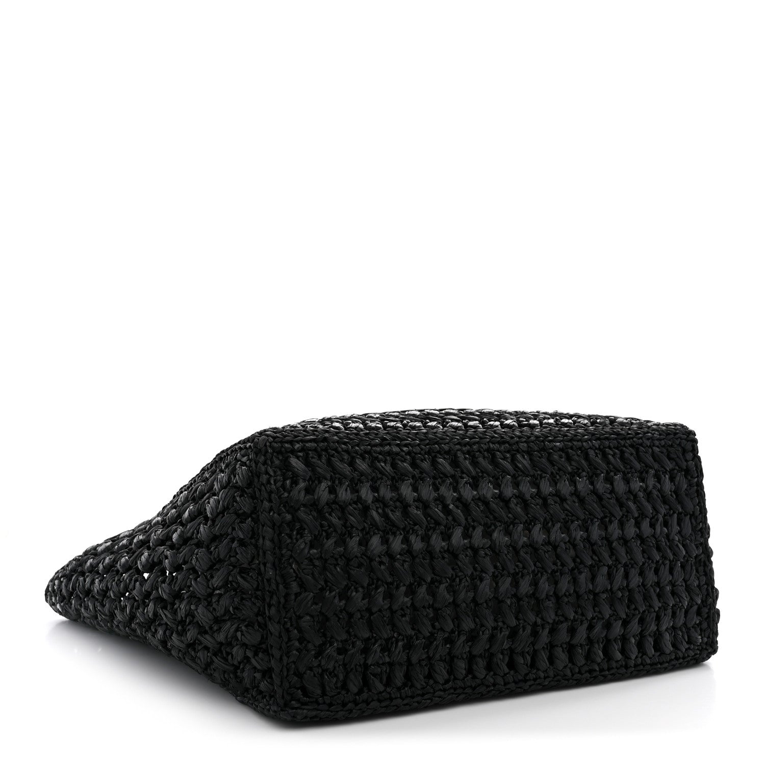 Chanel Raffia Effect Calfskin Coco Beach Shopping Tote Black 4 of 10