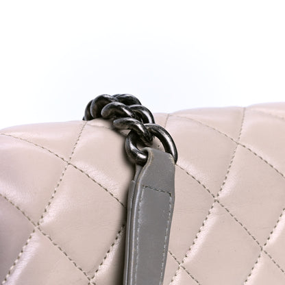 Chanel Calfskin Ombre Quilted Large Boy Flap Grey Beige 4 of 8