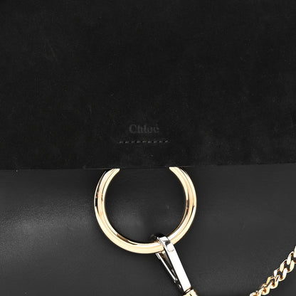 Chloe Suede Calfskin Medium Faye Shoulder Bag Black 7 of 9