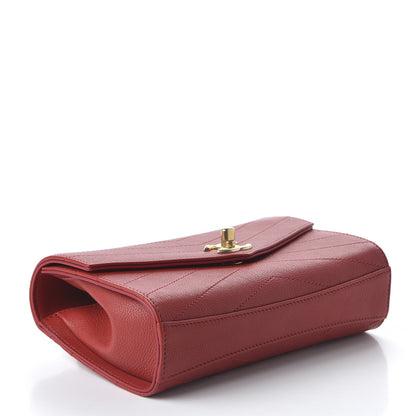 Chanel Calfskin Chevron Stitched Waist Belt Bag Dark Red 2 of 10