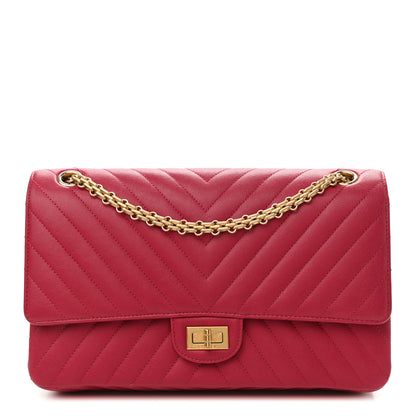 Chanel Sheepskin Chevron Quilted 2.55 Reissue 226 Flap Dark Pink 1 of 13