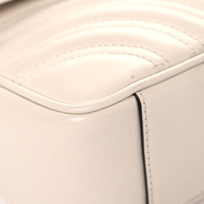 Gucci Calfskin Matelasse Small GG Marmont Shoulder Bag White 8 of 21