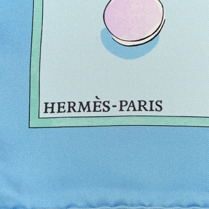 Hermes Silk Le Jeu des Petits Bonheur Scarf 90 Ciel Veronese Bleu Pale 2 of 4