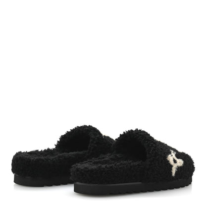 Louis Vuitton Shearling Monogram Giant Paseo Flat Comfort Mule 36 Black 5 of 10