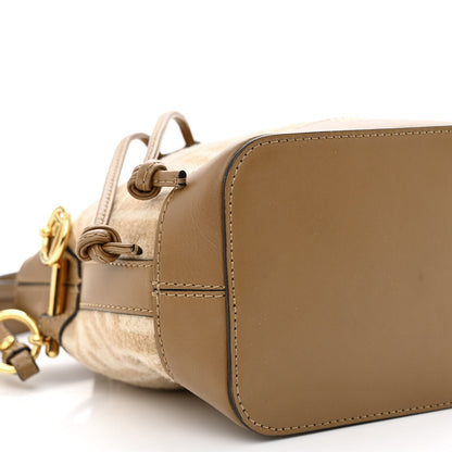 Fendi Wool Vitello King FF 1974 Mini Mon Tresor Bucket Bag Beige Cammello Sand 9 of 10