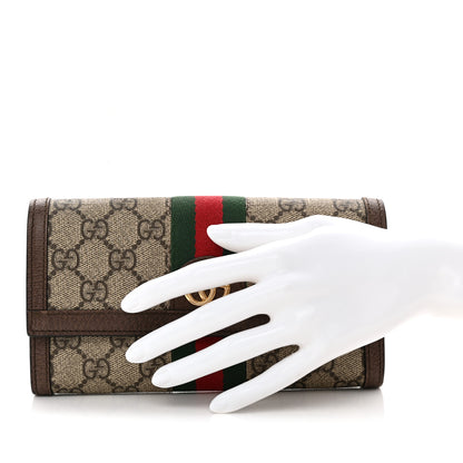 Gucci GG Supreme Monogram Web Ophidia Continental Wallet Brown 2 of 7