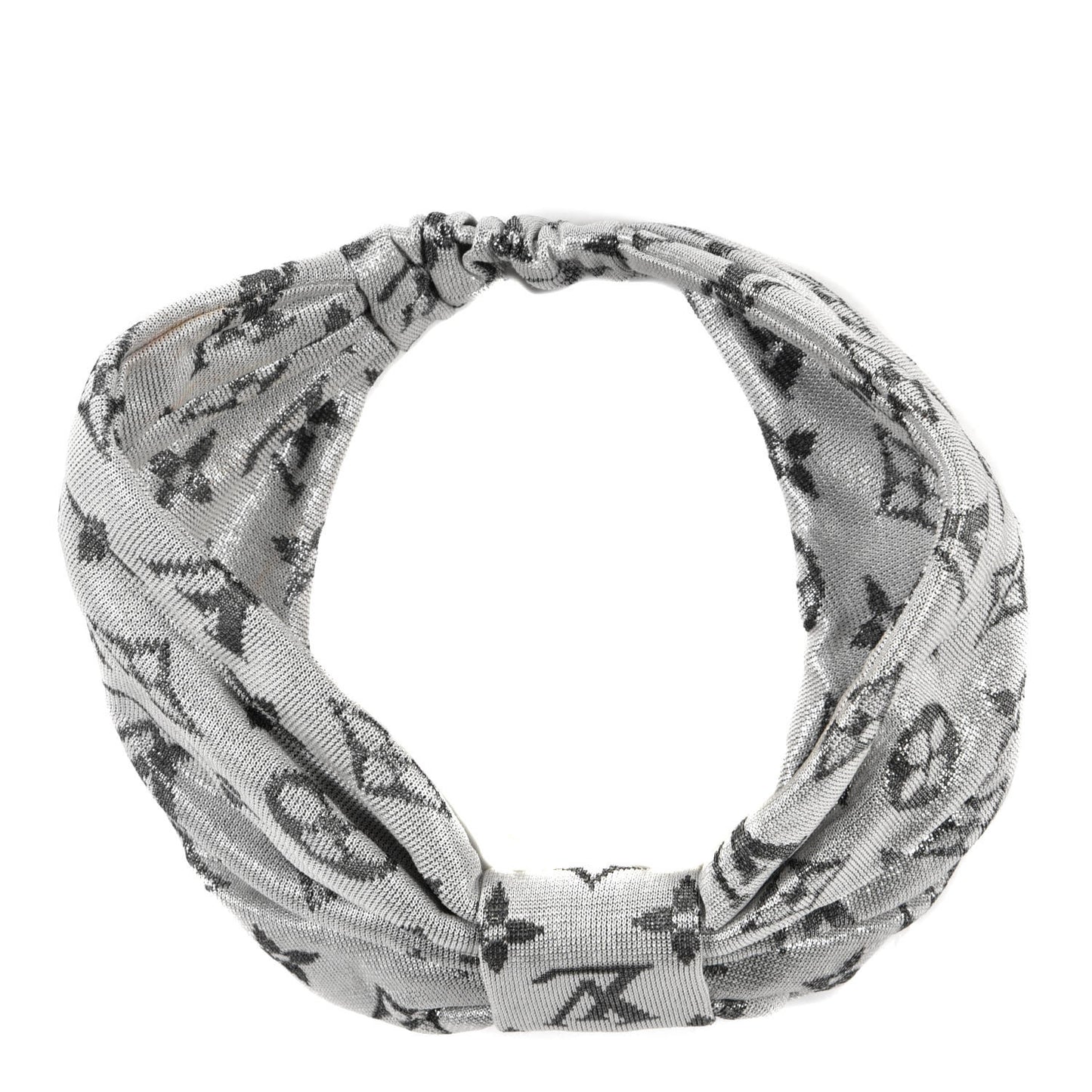 Monogram Jacquard Headband Gray Black