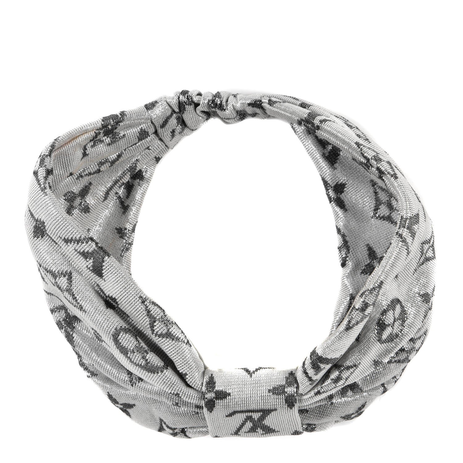 Louis Vuitton Monogram Jacquard Headband Gray Black 3 of 4